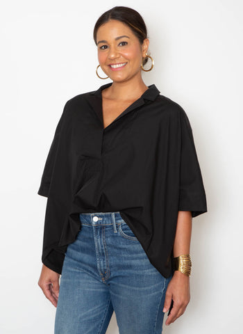 Alice Top - Black Poplin