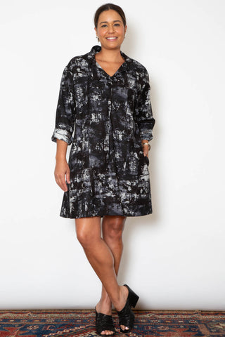 SANDRA DRESS - DARK ABSTRACT