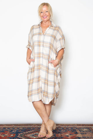 Suzanne Dress - White Black Stripe