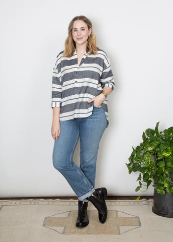 Mercy Top- Navy & White Stripe