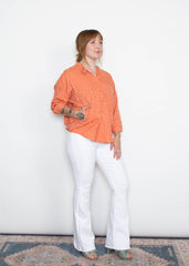 Isabel Top - Tangerine Leopard