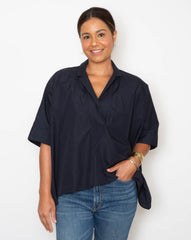 Alice Top - Navy Poplin