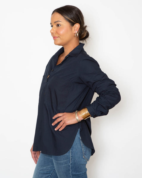 Jane Top - Navy Poplin