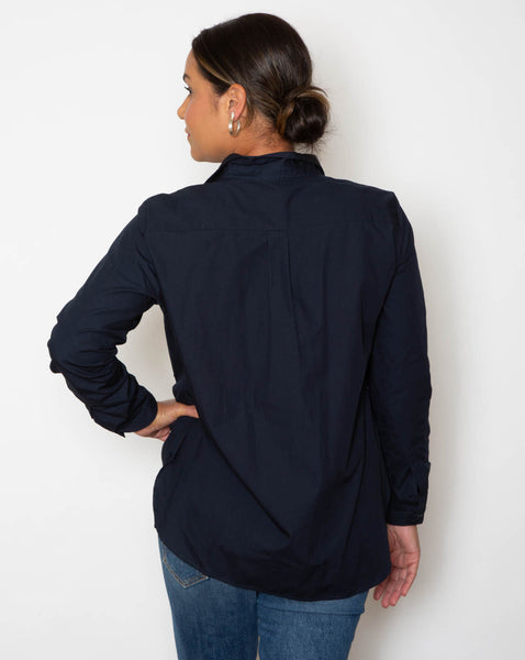 Jane Top - Navy Poplin