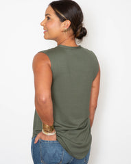 MELISSA MUSCLE TEE - ARMY