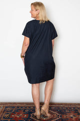 Kathleen Caftan - Navy Poplin