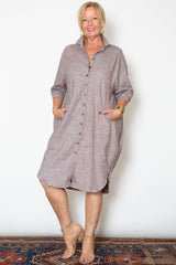 Aly Dress - Chocolate Linen