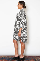 Stacey Dress - Black and White Floral