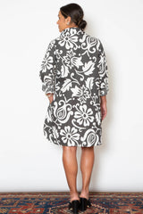 Stacey Dress - Black and White Floral