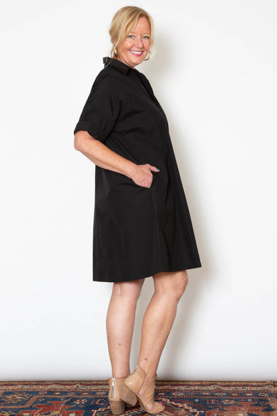 Olamaie Dress - Black Poplin