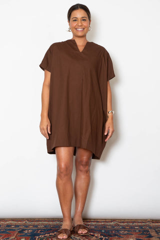 Aly Dress - Chocolate Linen