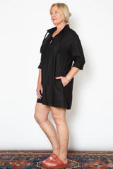 Sandra Dress - Black Linen