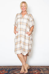 Aly Dress - Pale Pink Plaid