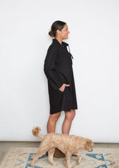 Sandra Dress - Black Linen