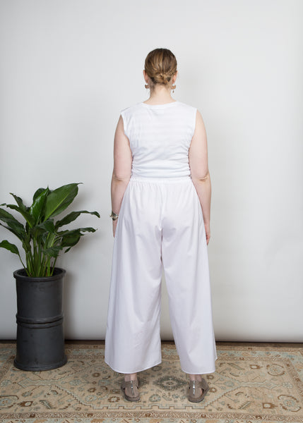 Elise Pant - White Poplin