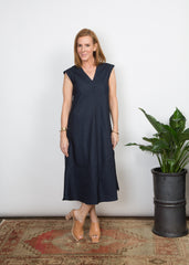 Winny Dress - Navy Poplin