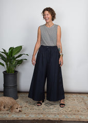 Elise Pant - Navy Poplin