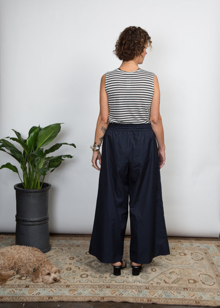 Elise Pant - Navy Poplin