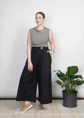 Elise Pant - Black Poplin