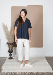 Rochelle Top - Navy Poplin