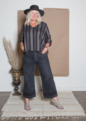 Pamela Top - Woven Indian Stripe