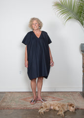 Kathleen Caftan - Navy Poplin