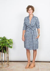 Lauri Dress - Indigo Plaid