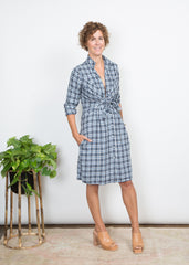 Lauri Dress - Indigo Plaid