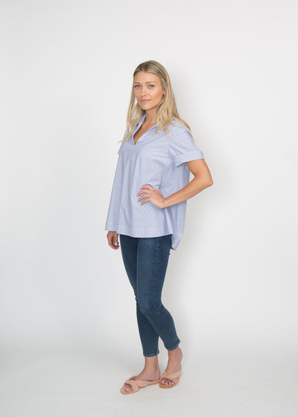 Rochelle Top - Blue Dot