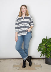 Mercy Top- Navy & White Stripe