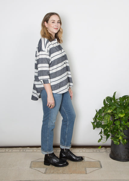 Mercy Top- Navy & White Stripe