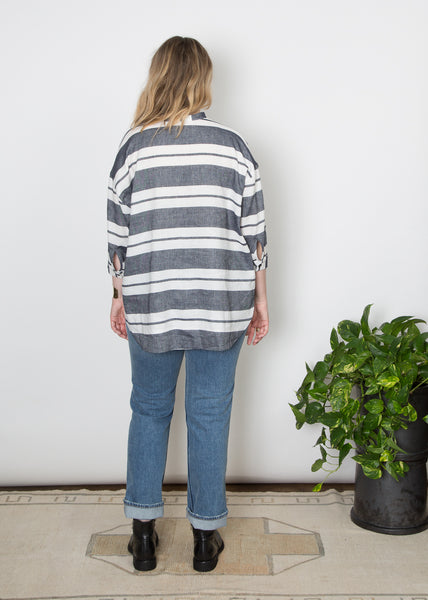 Mercy Top- Navy & White Stripe