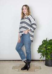 Mercy Top- Navy & White Stripe