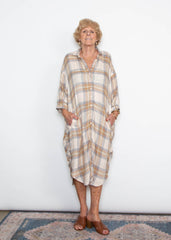 Aly Dress - Pale Pink Plaid