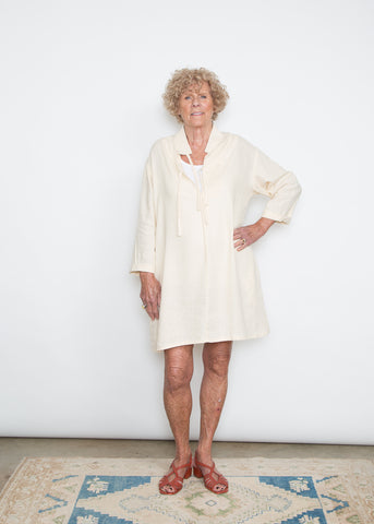 Sandra Dress - Cream Linen