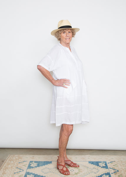 Cindy Dress - White Stitch