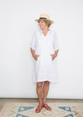 Cindy Dress - White Stitch