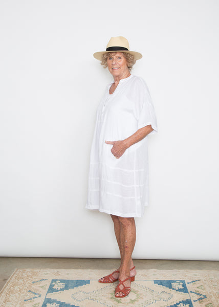 Cindy Dress - White Stitch
