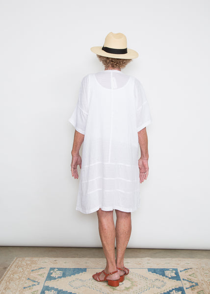 Cindy Dress - White Stitch