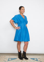 Dana Dress - Blue Linen