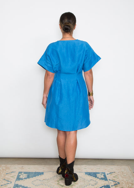 Dana Dress - Blue Linen