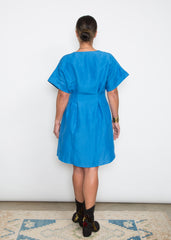 Dana Dress - Blue Linen