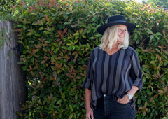 Pamela Top - Woven Indian Stripe