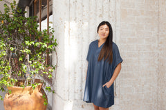 Mary Dress - Chambray Dot