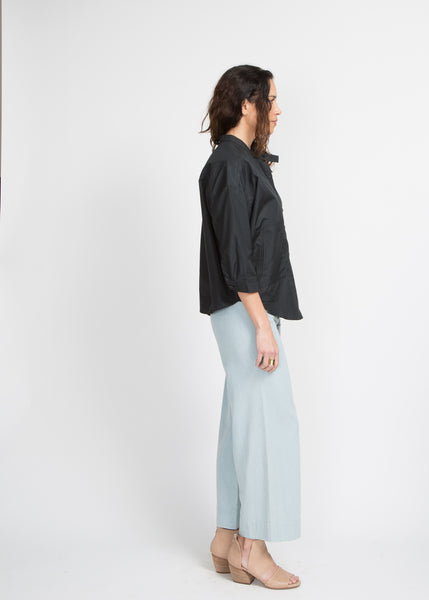 Isabel Top - Black Poplin