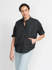 Isabel Top - Black Poplin